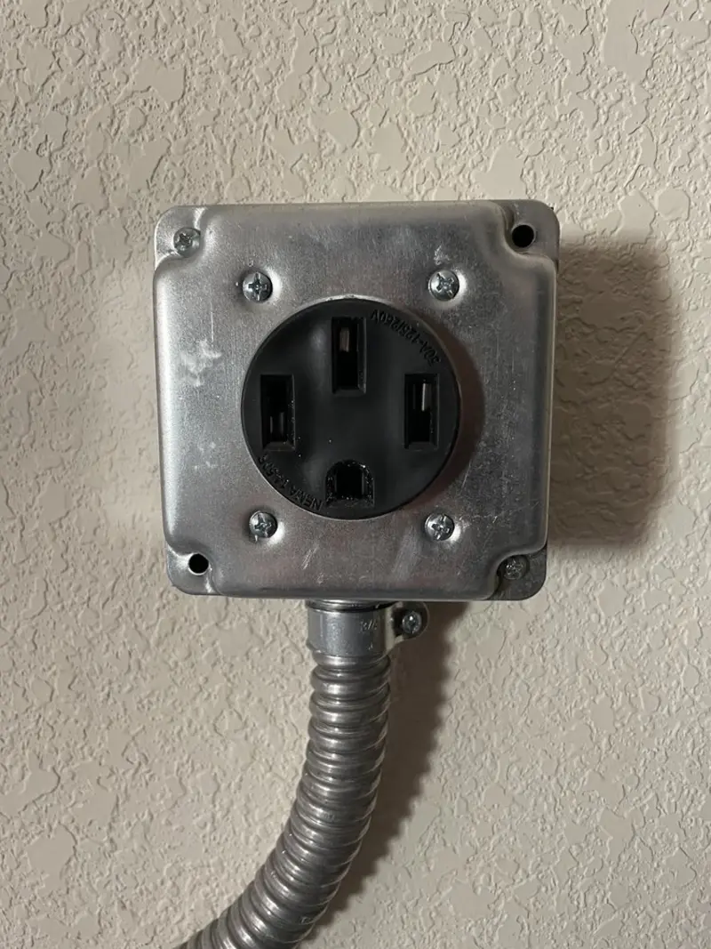NEMA 14-50 outlet installed for Smart Home Electrical in Lloyd Harbor